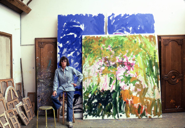 A photo of Joan Mitchell in her Vétheuil studio