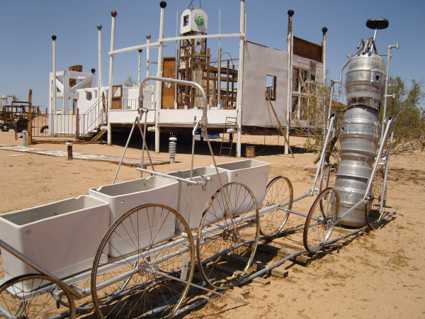 A photo of Noah Purifoy's "The Kirby Express", 1995-1996