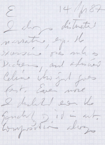 Donald Judd, Sample handwriting