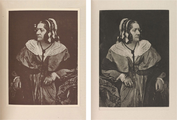 Mirror images of a 1844 photograph of Mrs Anna Brownell Jameson