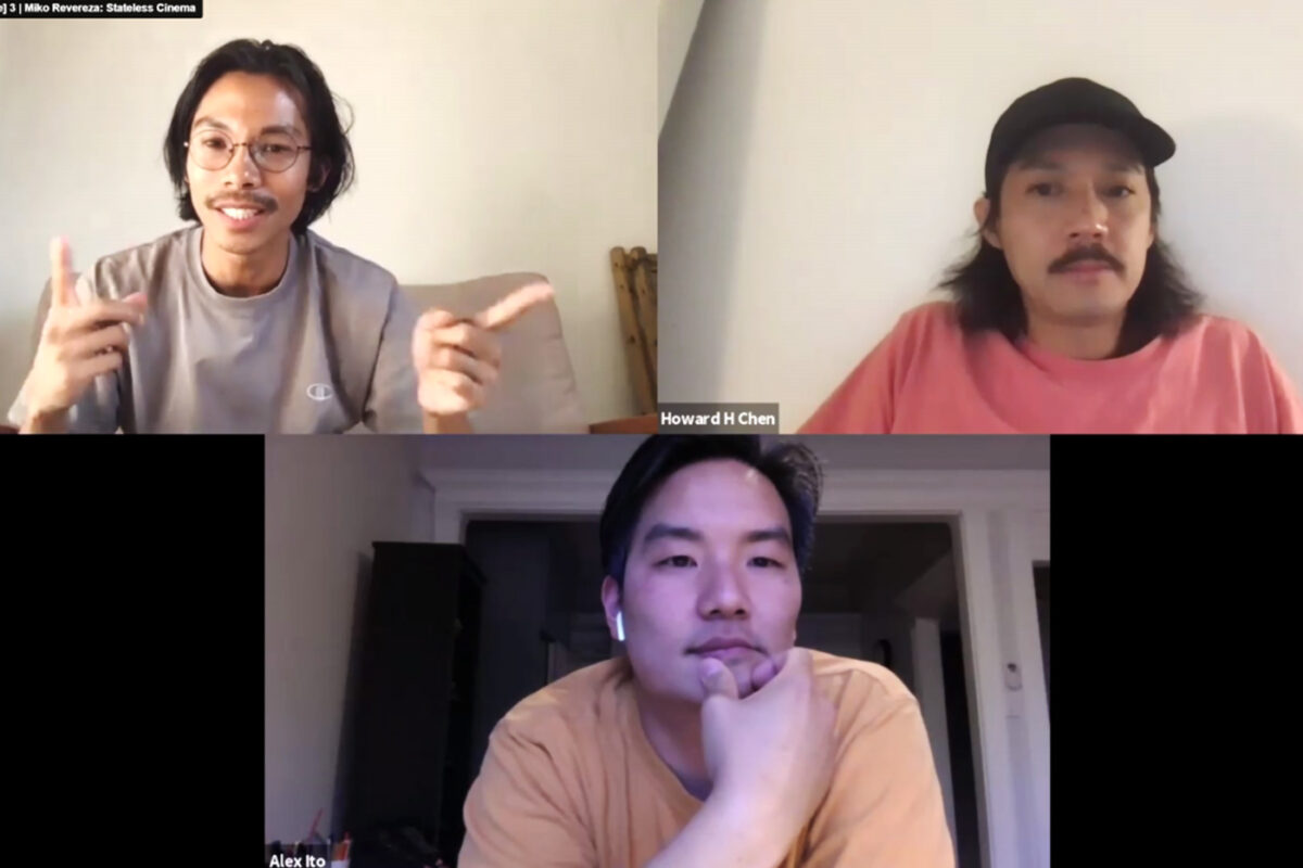 A screenshot of a Zoom videocall between Miko Reverezza, Howard H Chen and Alex Ito